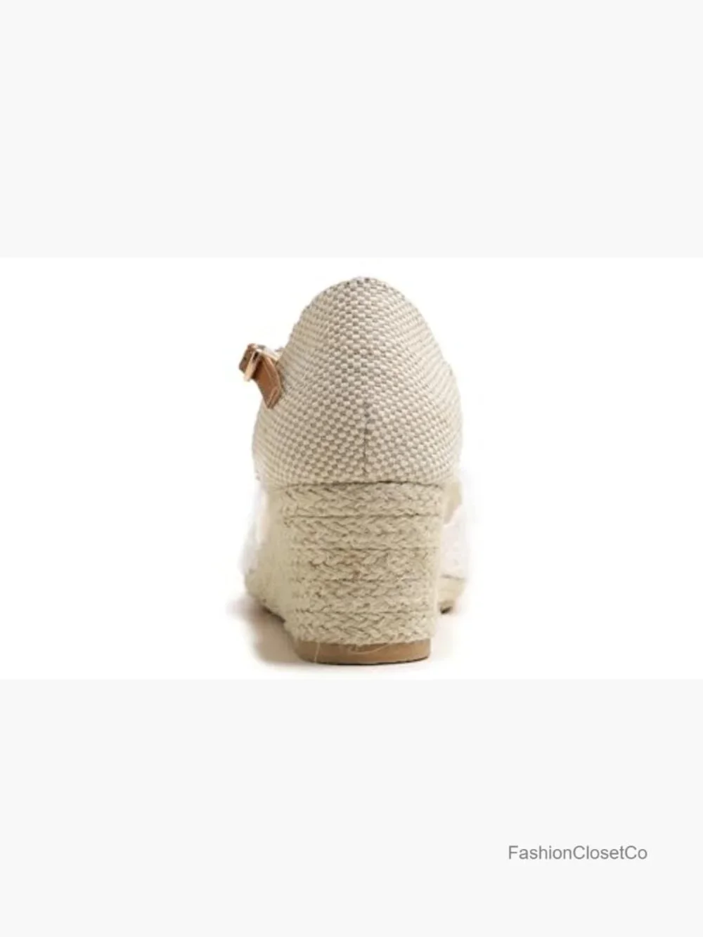 Close Toe Espadrilles Mid Heel Wedge Spring Summer Tropical Dress Shoes